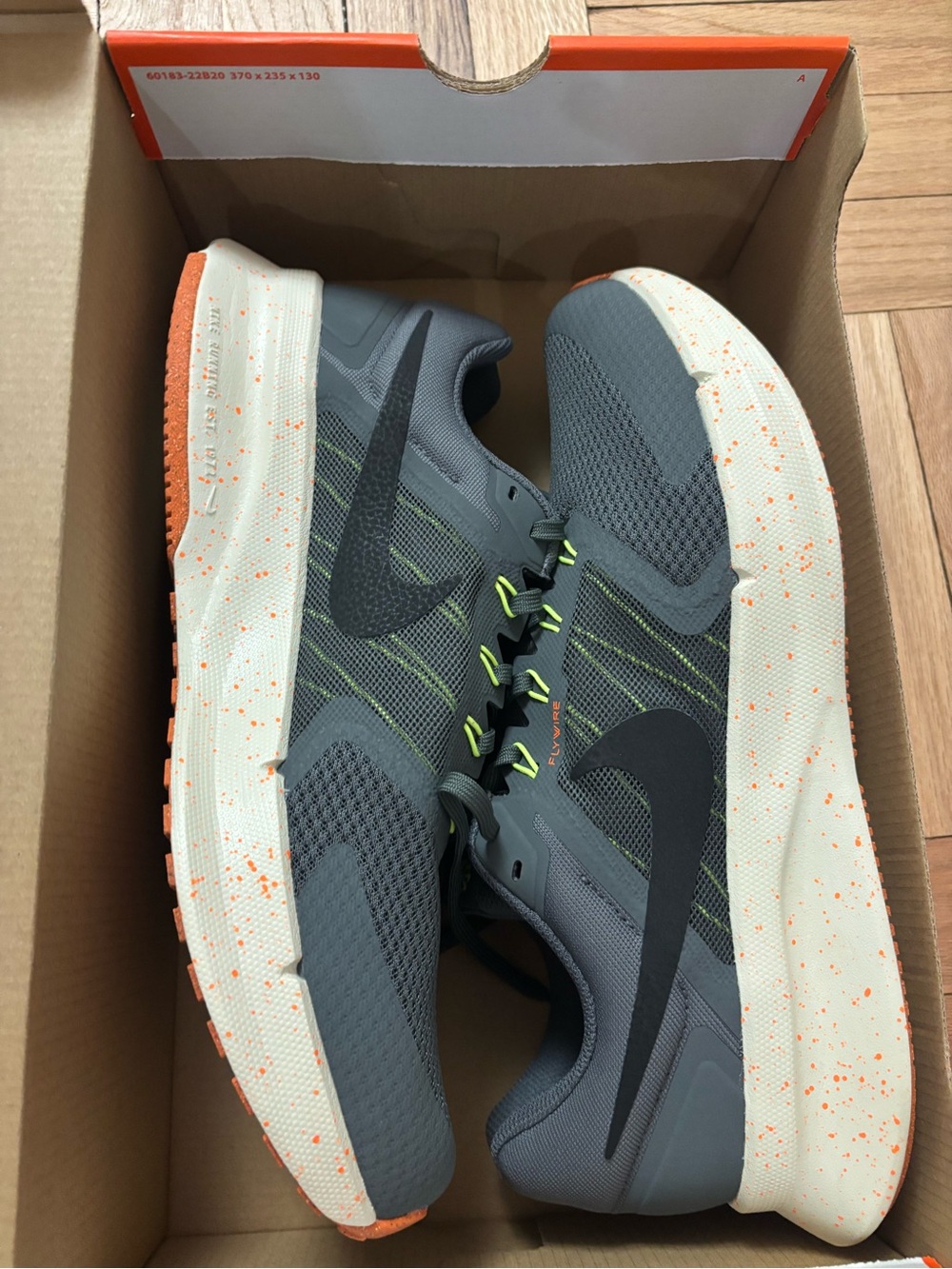 Men Nike Run Swift 3 Running Shoes Iron Grey Black Total Orange HV5226-068